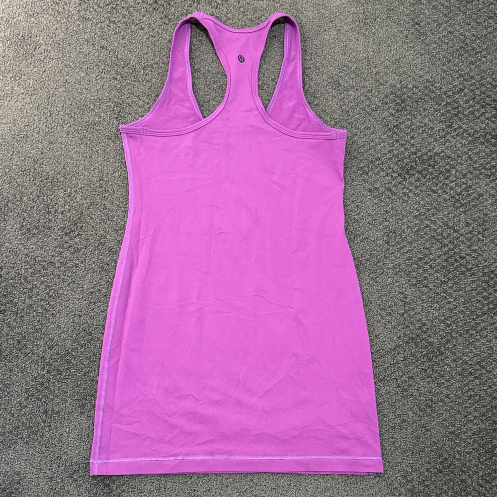 Lululemon extra long cool Racerback tank size 8 euc purple